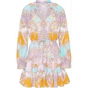 Robert Graham Sydney Paisley Print Flounce Mini Dress Women's Sz. M